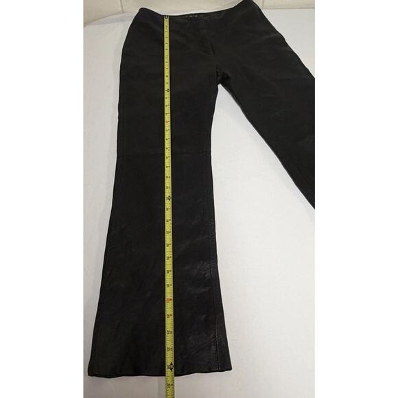 INC International Petite Size 4P Genuine Leather Boot Cut Pants Biker Flared Leg - Picture 7 of 11